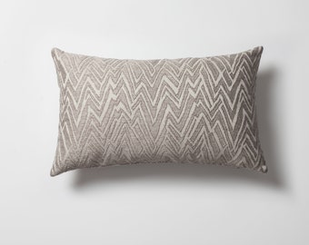 Gray Zigzag Embroidery Effect Geometric Modern Luxury Designer Home Decoration Decorative 12x20 Lumbar Rectangle Throw Pillow Cover Case