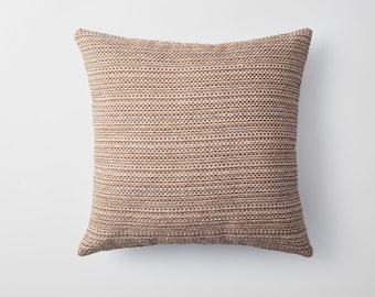 Mustard Yellow Boho Pillow Cover: Woven Texture, Thick Cotton 18x18