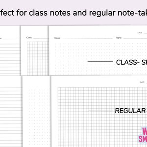 Digital Note Taking Paper Template, Lined, Ruled, Graph, Dot Grid ...
