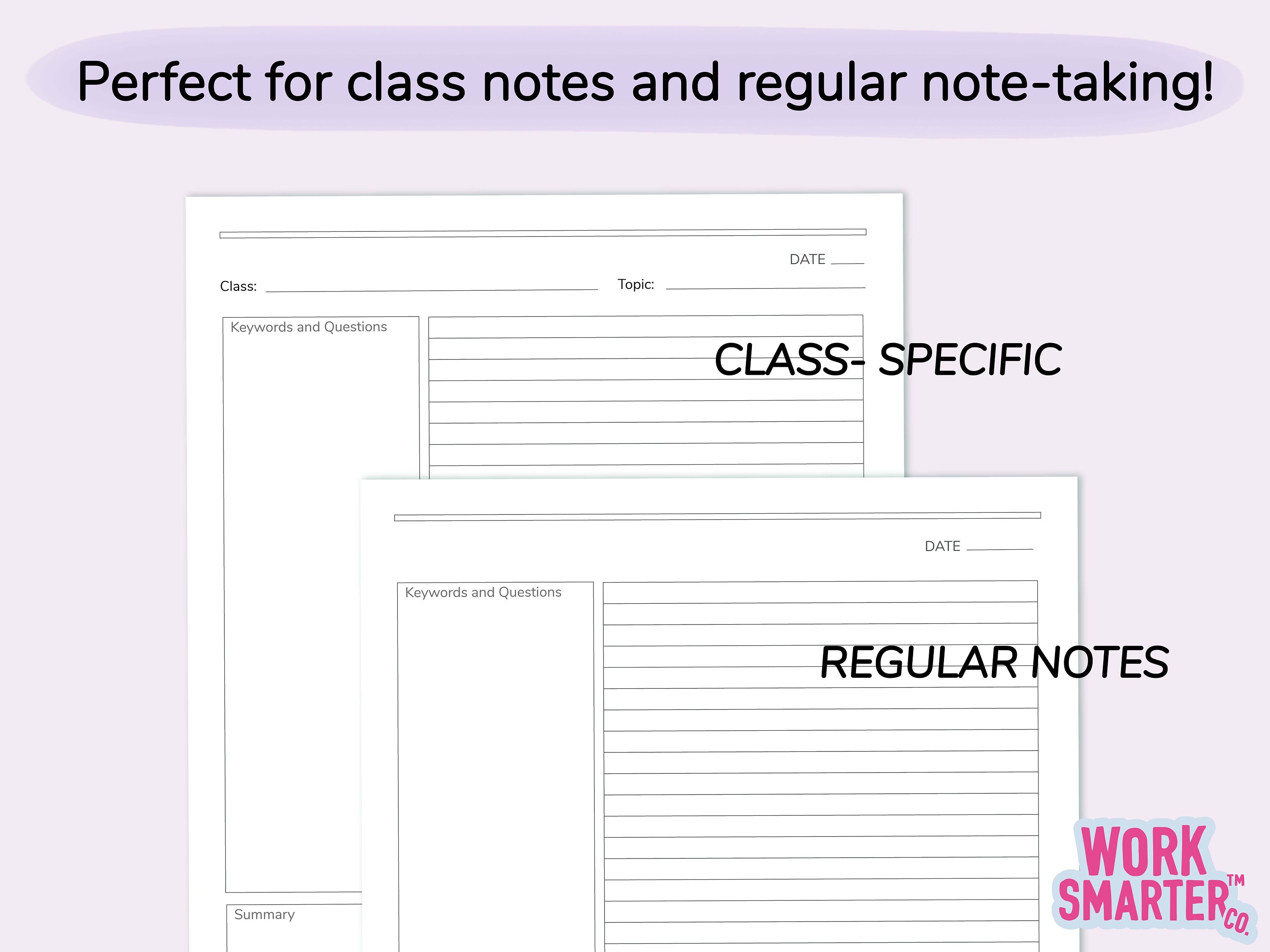 Cornell Notes, Cornell Notes Template, Cornell Notes Printable, Note ...
