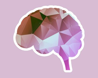 Pegatina geométrica Berry Brain / Vinilo resistente a la intemperie
