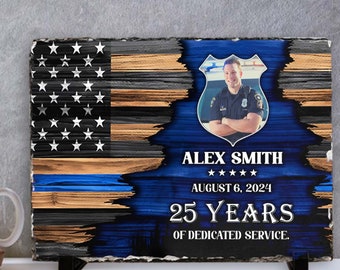 Personalized Police Officer Retirement Gift, Custom Police Retirement Recognition Stone, Police Dedication Stone, Law Enforcement Award Gift