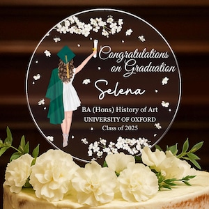 Personalized Graduation Cake Topper, Custom Graduation Cake Topper, Class Of 2025, Graduation Decoration, Graduation Keepsake