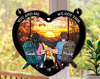 Personalized You And Me We Got This Window Hanging Suncatcher, Custom Couple Wedding Anniversary Gift, Anniversary Keepsake Gift