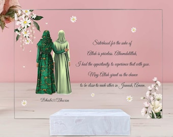 Personalized Muslim Sisters, Muslim Friends Acrylic Plaque, Muslim Friendship Rectangle Plaque, Eid Gift, Muslim Sisterhood, Muslim Gift