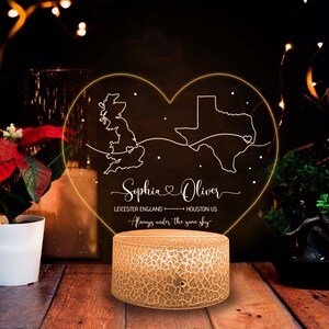 Carte personnalisée 3D lumière LED, carte carte lampe 3D, veilleuse deux cartes pour couples, cadeau couples, cadeau d'anniversaire pour lui et elle, cadeau Saint-Valentin