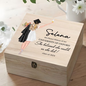 Caja de recuerdo de graduación personalizada, caja de recuerdos de graduación, regalos de graduación, clase de 2025, fiesta de graduación, graduación de último año