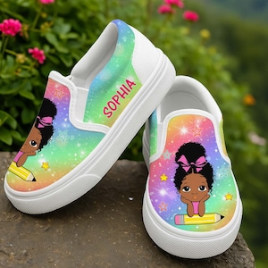 Personalized Name Shoes For Kids, Children&#39;s Pedal Shoes For Girls, Back To School Gift For Kids, Slip On Sneakers Girls, Birthday Kids Gift
