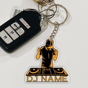 Personalized Name DJ Acrylic Ornament, DJ Car Hanger, DJ Keychain, Dj Controller, Gifts For Dj Players, Custom Dj Gifts, Dj Mixer Ornament