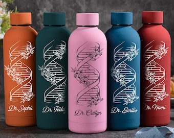 Personalized Name DNA 17 Oz Water Bottle, Chemical Engineer Gifts, Analytical Chemist Gifts, Chemist Graduation Gifts, Gifts For Scientist