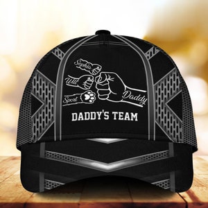 Personalized Fist Bump Dad Kids Pet Cap, Custom Dad And Kids Names Cap, Best Dad Ever Hat, Father&#39;s Day Gift For Dad, Grandpa, Dad Birthday