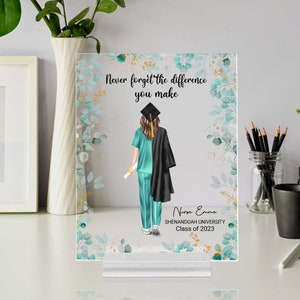Personalized nurse graduation rectangle plaque, nurse graduation gift, custom nurse print, gift for nurse,  new nurse gift
