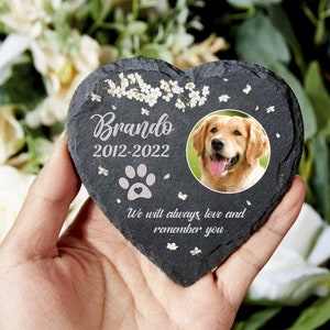 Personalized Pet Memorial Stone, Pet Memorial Gift, Dog Memorial, Cat Memorial, Custom photo pet memorial, pet memorial frame, pet stone