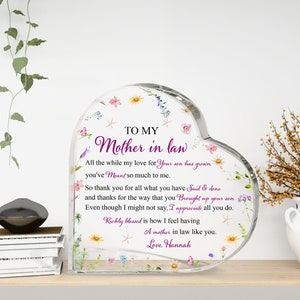 Personalized To Mother-In-Law Acrylic Plaque - Gift Idea For Mother-In-Law - Thank You For Trusting Me With A Piece Of Your Heart
