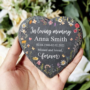 Custom Memorial Stone, Indoor/Outdoor Use, Remembrance Stone for Home or Garden, In Loving Memory, Memorial Gift For Loss Of Father/Mom