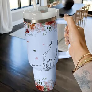Personalized Mom With Kids Hands 40 Oz Tumbler, Birthday Gift for Mum ...