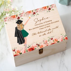 Caixa de lembrança de formatura personalizada, caixa de memória de formatura, presentes de formatura, turma de 2024, festa de formatura, formatura sênior