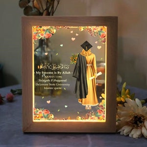 Personalized Muslim Graduation Frame Lamp, Muslim Graduation Keepsake Lamp, Class Of 2024, Islamic Graduation Gift, Graduation Decoration