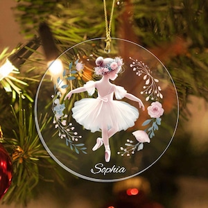 Personalized Name Ballerina Ornament, Ballet Ornament, Dance Ornament, Girl Dancing Ornament, Custom Ornament For Girls, Gifts For Kids