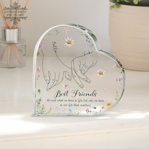 Personalized Best Friends Heart Acrylic Plaque, Custom Best Friend Gift ...