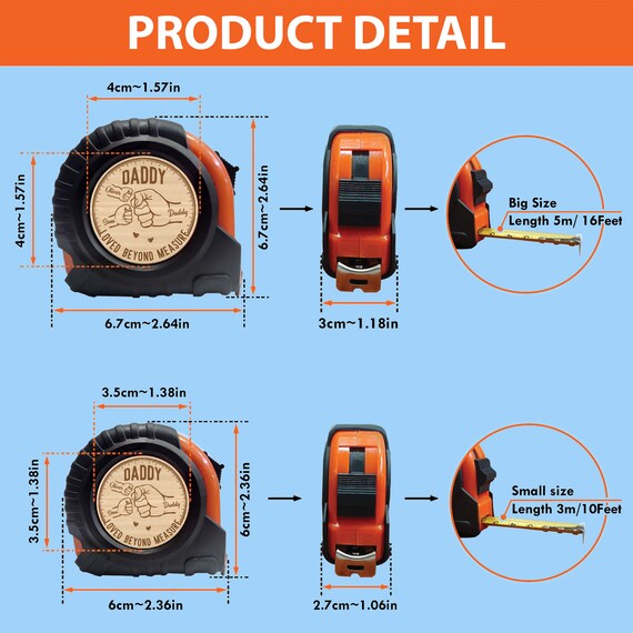 Metro A Nastro Personalizzato Per Festa Del Papà - 3 Metri, Con Nome E Testo - Foto 11