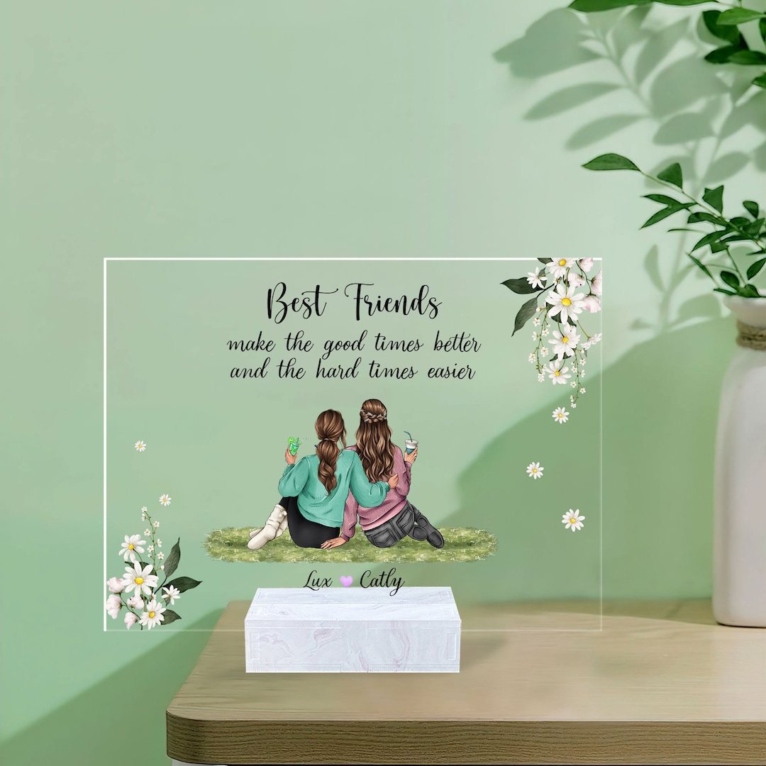 Personalized Best Friends Acrylic Rectangle Plaque, Custom Best Friend Gift, Bestie Gift ...