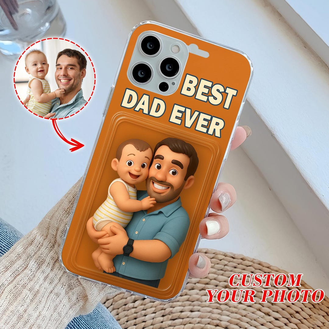 Personalized Dad and Kids Figure Phone Case, Custom Photo Family Phone ...