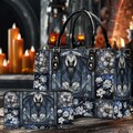 Medieval Dark Academia Bat Floral Art Handbag With Handle, Spooky Halloween Bag, Trick Or Treat Halloween Bags, Witchy Gothic Handbag product logo
