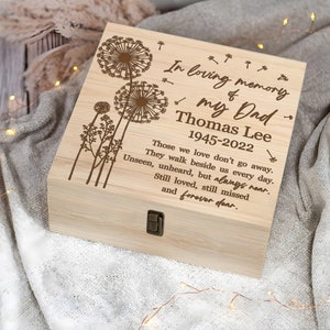 Scatola ricordo commemorativa personalizzata, scatola ricordo personalizzata per una persona cara, scatola ricordo commemorativa, scatola regalo per la perdita di papà o mamma