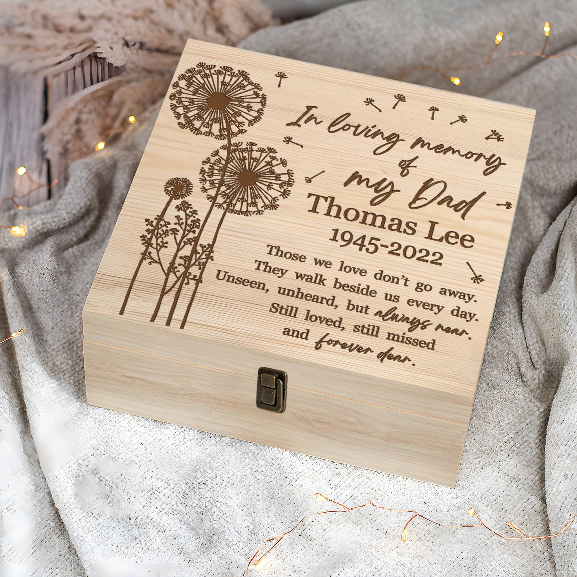邦楽 Dear Loving Memorial box Personalized Memorial Memory Keepsake Box, Custom Keepsake