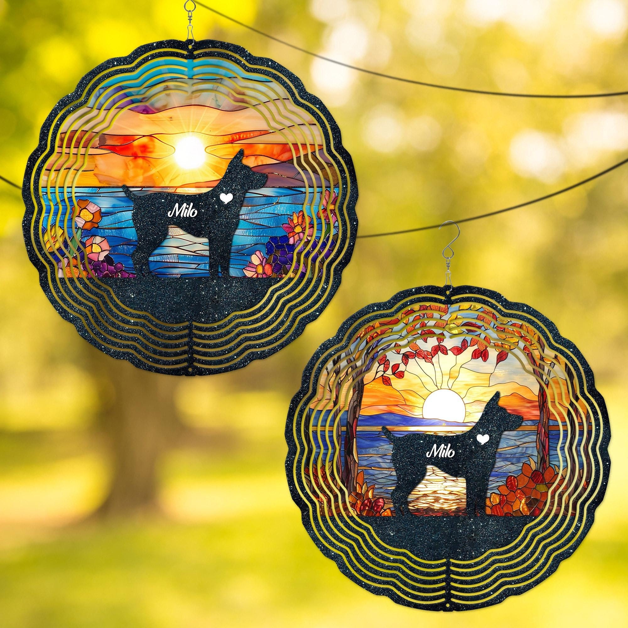 Personalized Pet Memorial Wind Spinner, Pet Dog Memorial Gift, Pet Memorial Ornament, Pet Loss Sympathy Wind Rotator, Dog Lover