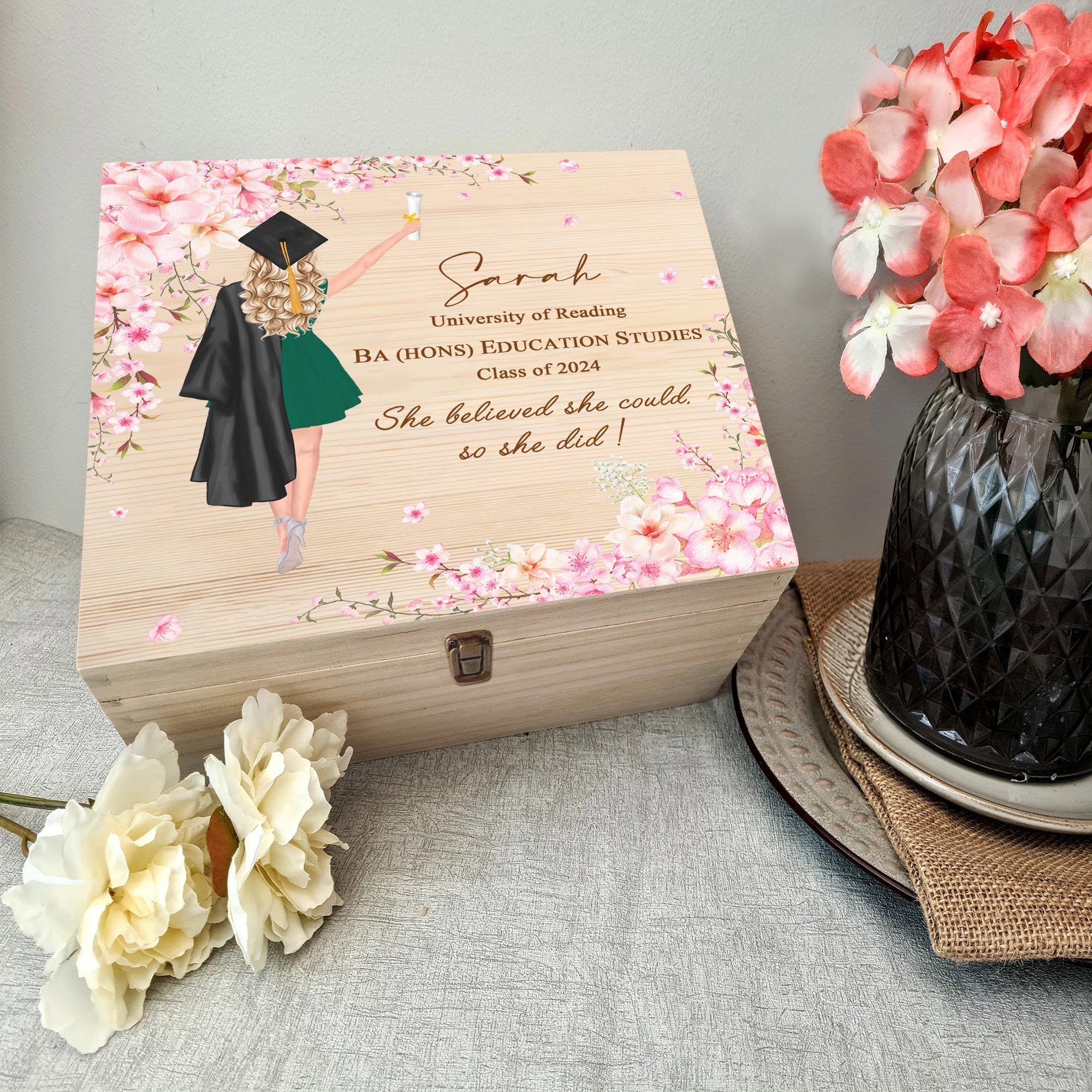 Personalized Graduation Keepsake Box, Graduation Memory Box, Graduation ...