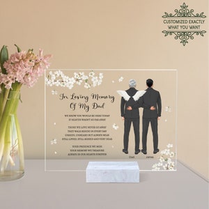 Personalized In Memory Of Father Of The Groom Rectangle Plaque, In Loving Memory Wedding Print, Dad Of The Groom Memorial, Remembrance Sign