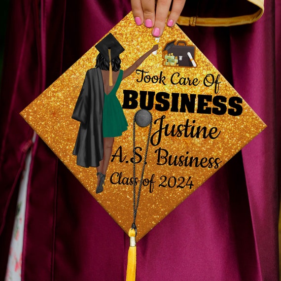 Personalized Business Graduation Cap Custom Grad Cap Topper for Business Majors Class of 2024 Took Care of Business Finance Major Gift Etsy Canada