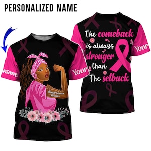 Custom breast cancer shirt for black women, breast cancer awareness, Breast Cancer Survivor Gift, breast cancer month, Pink Ribbon Awareness