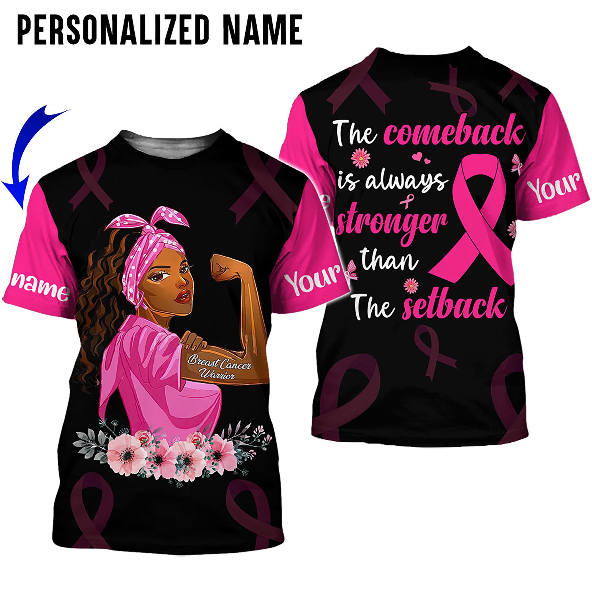 HAPIMO Rollbacks Women's Fashion Shirts Breast Cancer Awareness