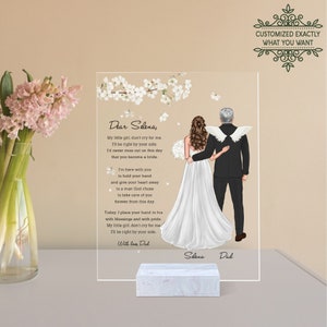 Personalized In Memory Of Father Of The Bride, In Loving Memory Wedding, Father Of The Bride Memorial Rectangle Plaque, Remembrance Sign