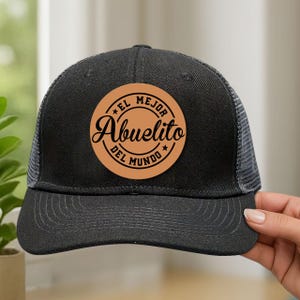 Boné de malha personalizado El Abuelito Del Mundo Trucker, chapéu espanhol personalizado, presente de Dia dos Pais para pai mexicano, avô, presentes de avô