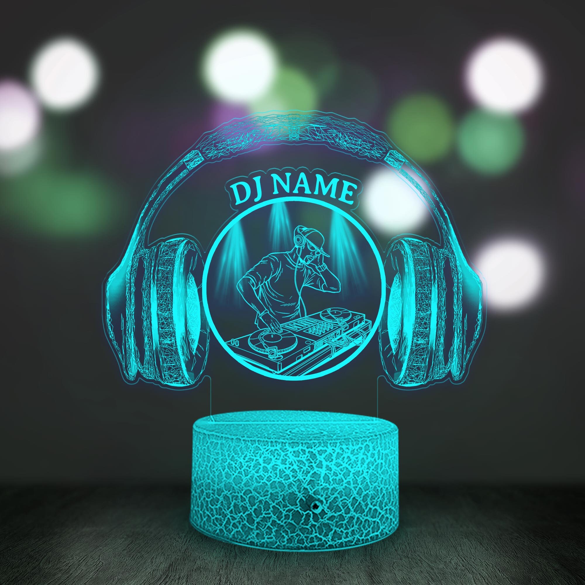 Personalized Name DJ Night Light, DJ Player 3D Lamp, Gift for Dj, Disc ...