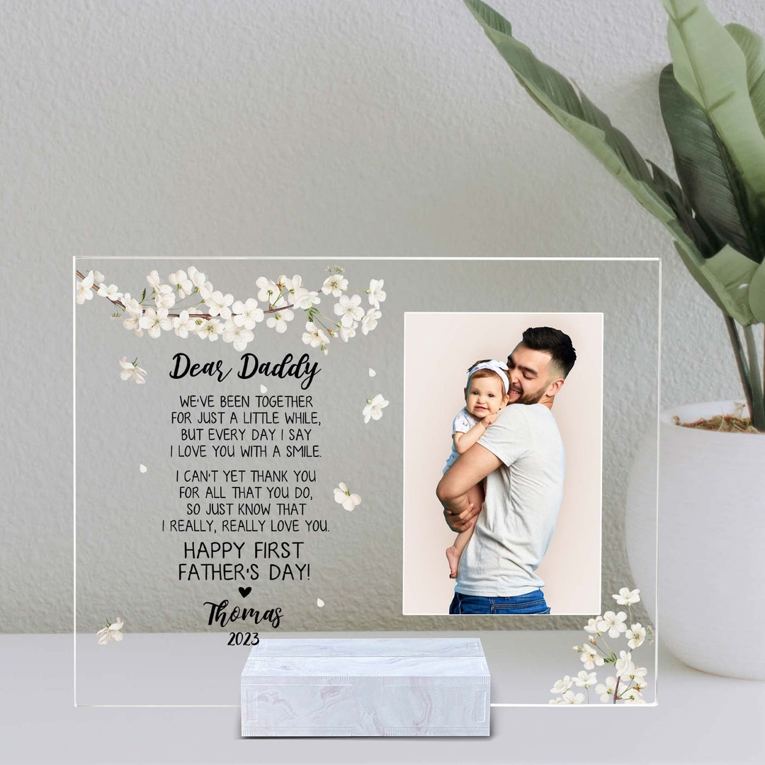 Personalized Photo First Father's Day Rectangle Plaque, First Father's ...