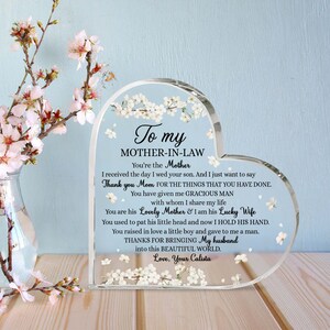 Personalized To Mother-In-Law Acrylic Plaque - Gift Idea For Mother-In-Law - Thank You For Trusting Me With A Piece Of Your Heart main image 1