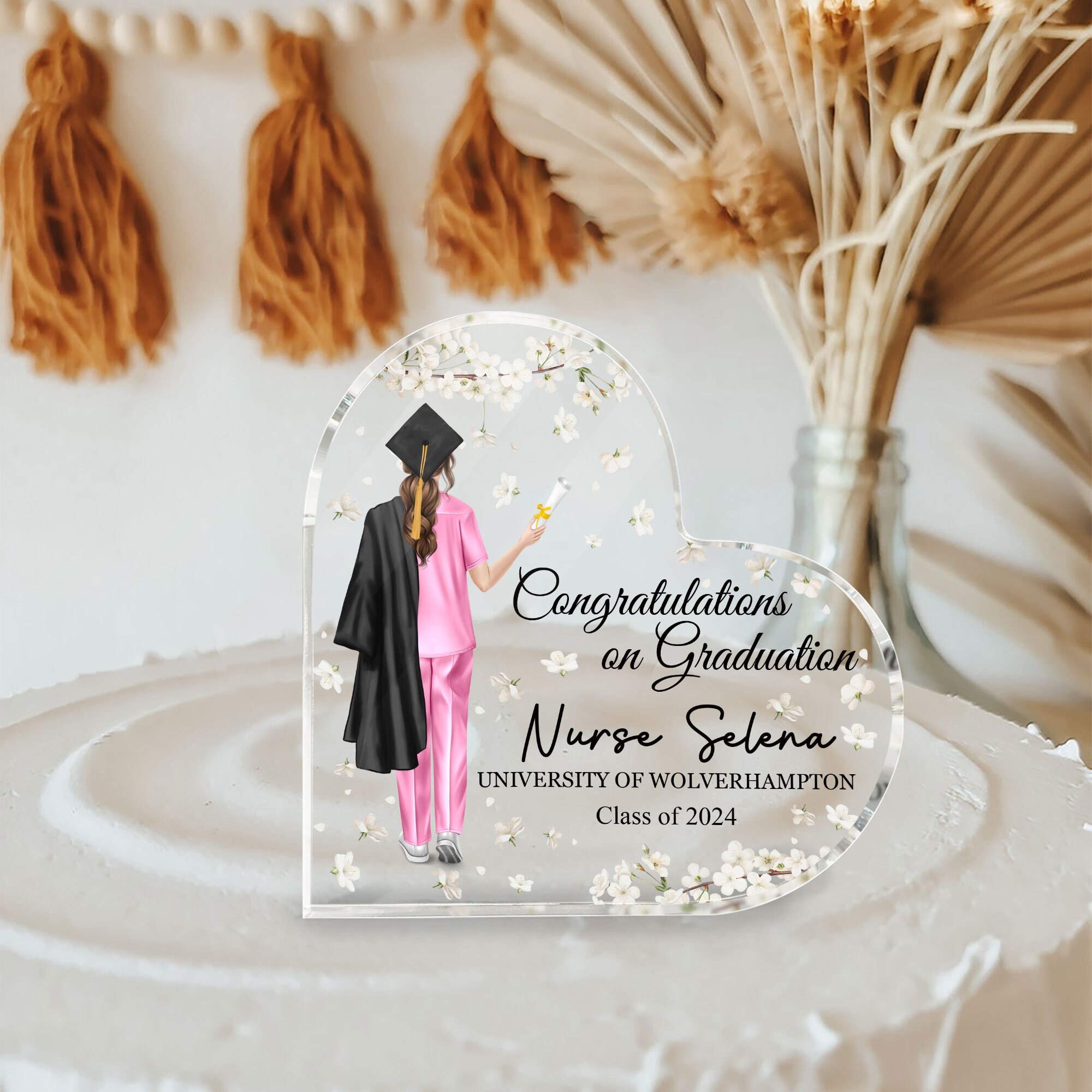 Personalized Nurse Graduation Cake Topper, Custom Graduation Cake Topper, Class Of 2024, Graduation Decoration, Nurse Graduation Keepsake