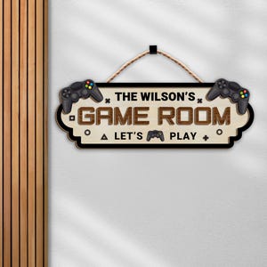 Personalized Game Room Door Sign, Custom Game Room Sign, Game Room Decor, Birthday Gifts, Son Gifts, Husband Boyfriend Gifts