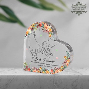 Personalized Best Friends Heart Acrylic Plaque, Custom Best Friend Gift ...