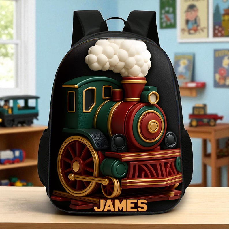 Custom Train Back to School Backpack for Kids, Train Backpack, Boy ...