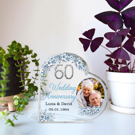 Noel Tatt Glückwunschkarte Zum 60. Hochzeitstag – Mit Blumenkranz & Folien-Finish