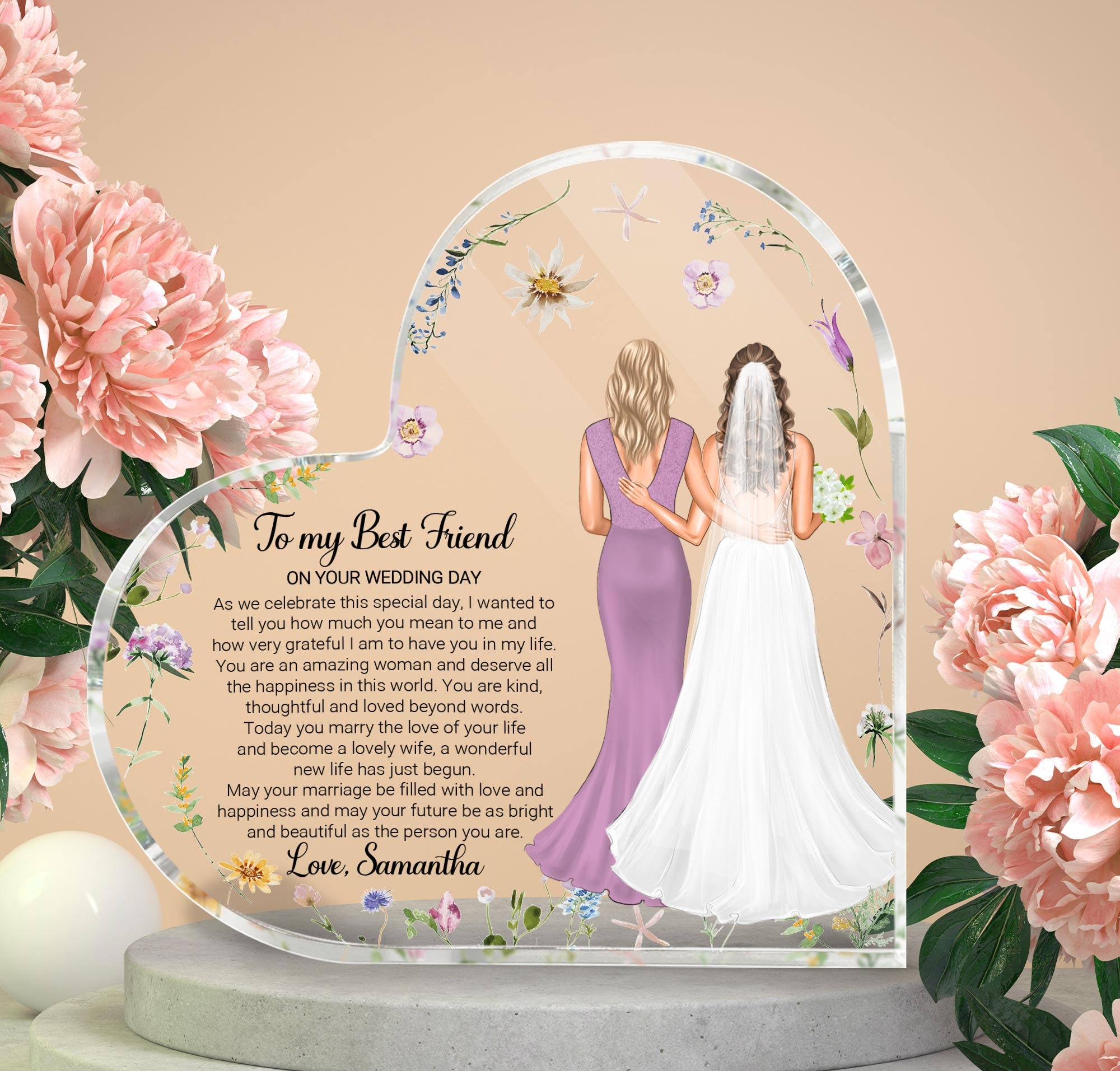 Best Friend Wedding Card Ideas Forever Best Friend Bride Gift, Best Friend  Wedding Gift, Wedding Card Gifts For My Best Friend, image size:2000x1913