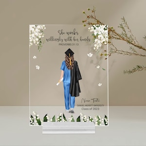 Personalized nurse graduation rectangle plaque, nurse graduation gift, custom nurse print, gift for nurse,  new nurse gift