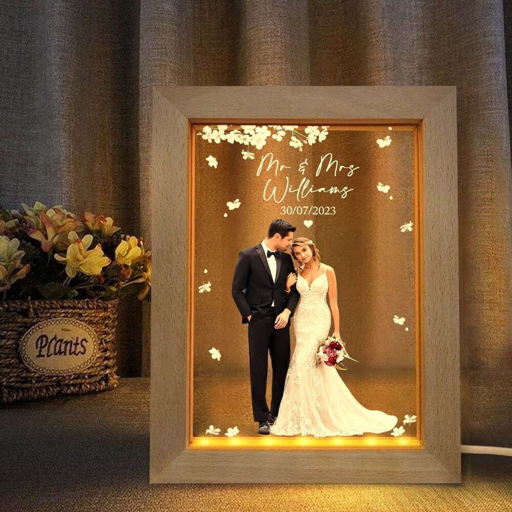 Personalized Wedding Photo Frame Lamp Wedding Lamp Decoration Bride and Groom Photo Wedding Keepsake Wedding Gift Wedding Sign Etsy