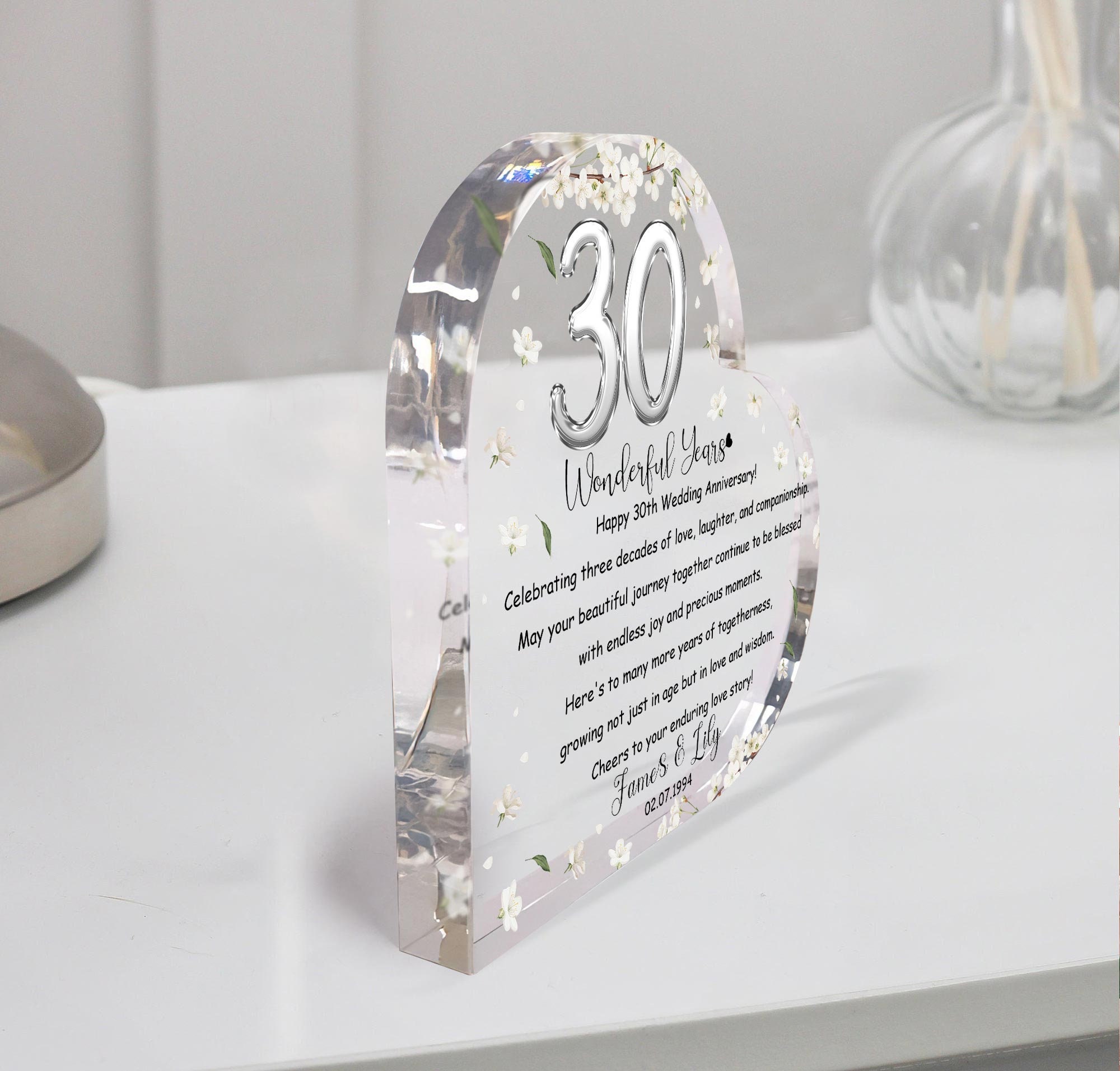CRASPIRE Targa Commemorativa A Forma Di Cuore In Acrilico: Ricordo Per Persona Amata Con Frase "Se Il Paradiso Non Fosse Così Lontano", Regalo Per Lutto E Memoria - 3